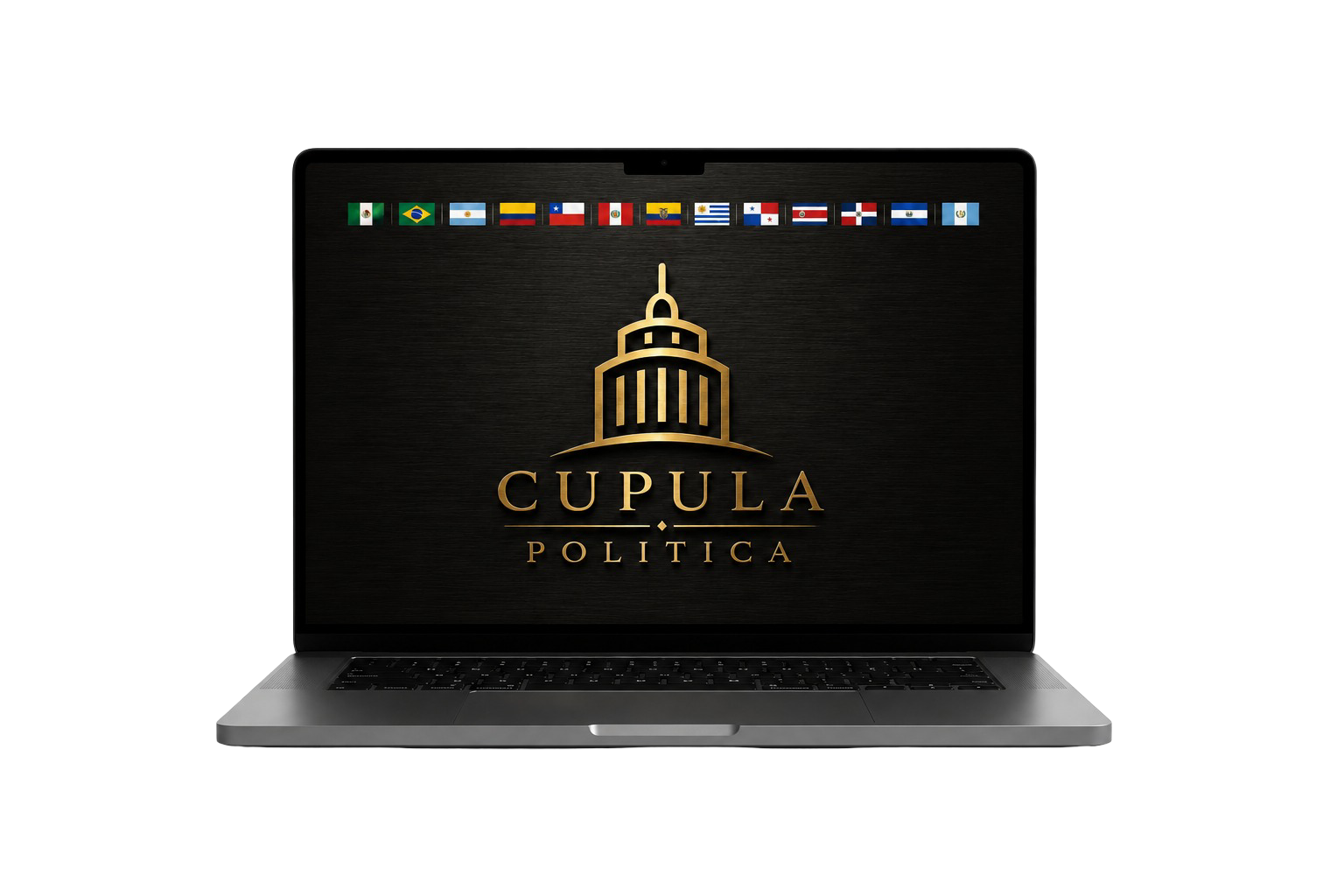 Plataforma Cúpula Política aberta em um MacBook
